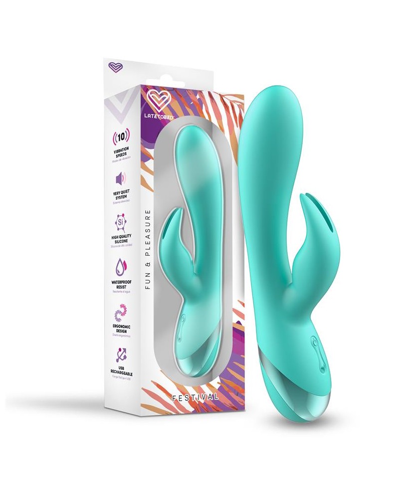 Vibrador Pertes USB Celeste