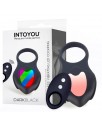 Darkblack Anillo Vibrador con Led Control Remoto USB Silicona