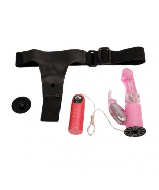 Baile Arnes con Dildo Vibrador Rosa 18 cm Baile Arnes con Dildo Vibrador Rosa 18 cm