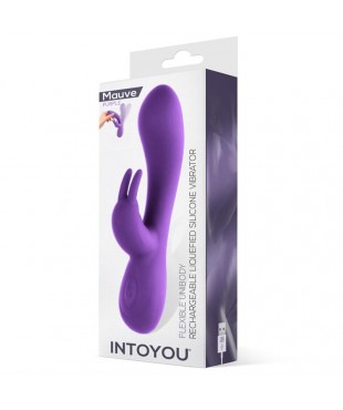 Mauve Vibrador Unibody Silicona Liquida USB Purpura