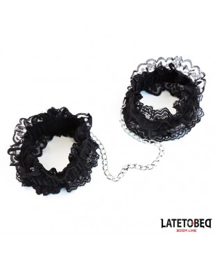 Esposas para Pies de Encaje Elástico Negro