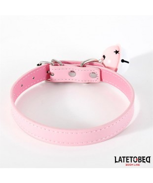 Collar con Cascabel Ajustable Rosa