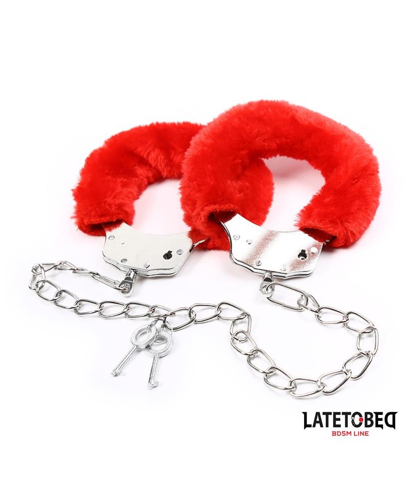 Esposas Pies Peluche Terciopelo Rojo