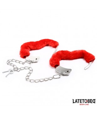 Esposas Pies Peluche Terciopelo Rojo