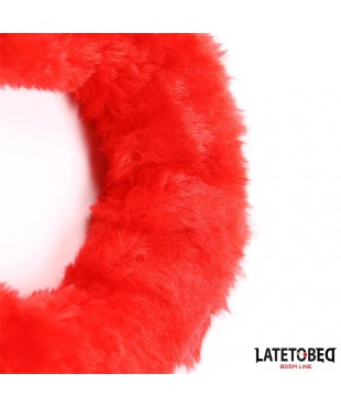 Esposas Pies Peluche Terciopelo Rojo