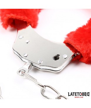 Esposas Pies Peluche Terciopelo Rojo