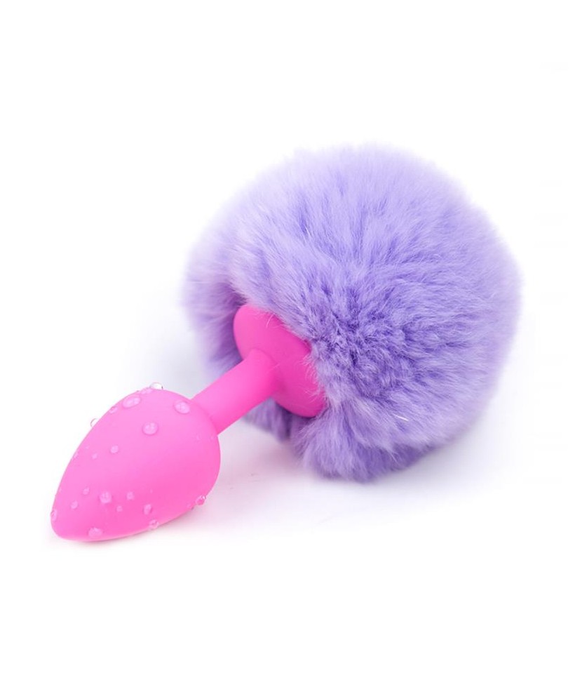 Plug Anal con Pompon Purpura Claro Talla S