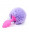 Plug Anal con Pompon Purpura Claro Talla S