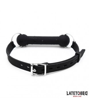 Mordaza Hueso Silicona Negro Ajustable