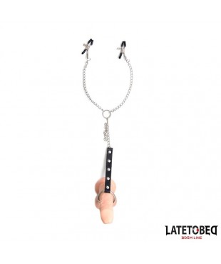Pinzas Pezones con Anillo para Pene Talla Única