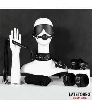 Set de 7 Piezas de Bondage Negro Set de 7 Piezas de Bondage Negro
