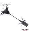 Multi Feathers Tickler and Lace Ribbon Paddle Comb