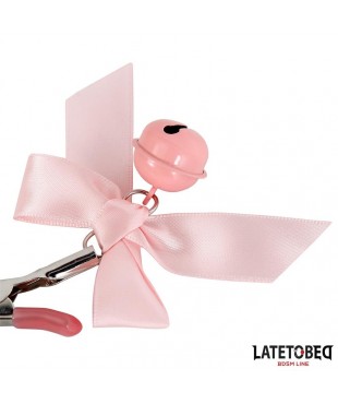 Pinzas para Pezones Lazo y Cascabel Rosa