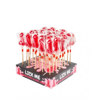 Display Piruleta Pene Cereza Efecto Calor Picante 40pcs