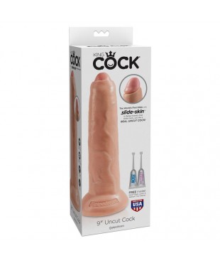 King Cock Dildo Realista con Glande Retractil Color Natural 9