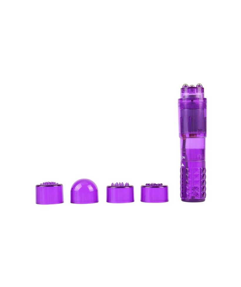 Mini Masajeador 3 Cabezales Purpura