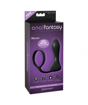 Anillo y Plug Anal Rechargeable Negro