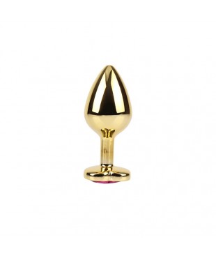Rosy Heart Plug Anal dorado con Joya Talla M