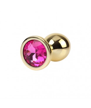 Rosy Gem Plug Anal Dorado con Joya Talla M