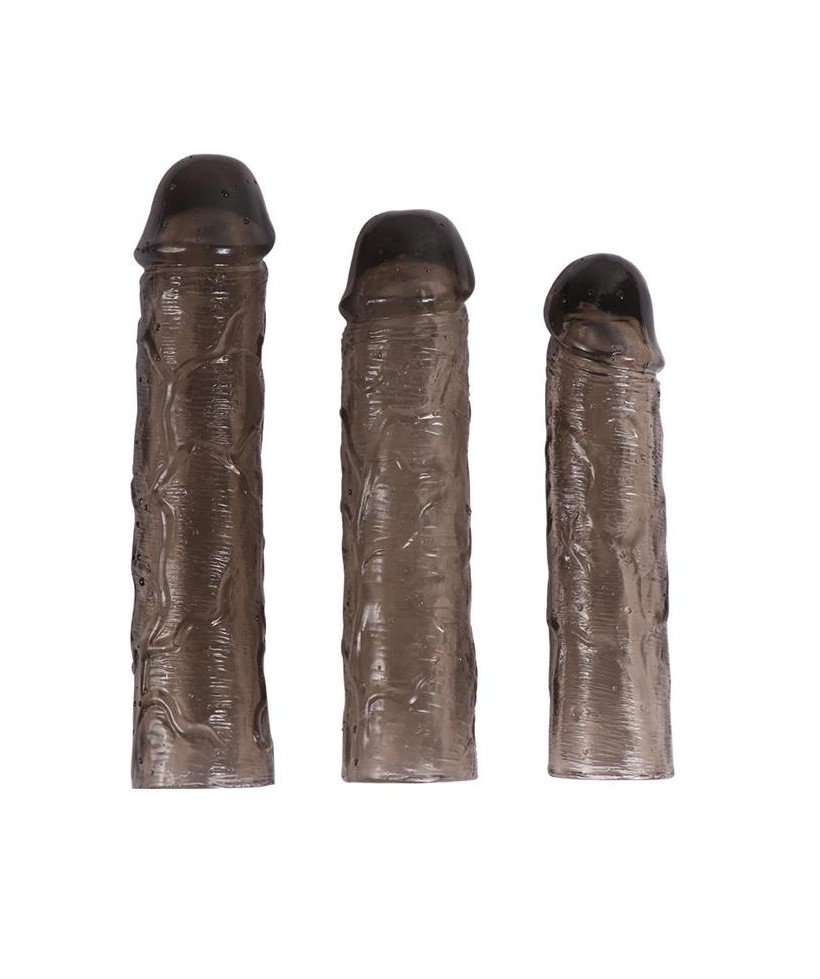 Pack 3 Fundas para el Pene Alex Color Negro Pack 3 Fundas para el Pene Alex Color Negro