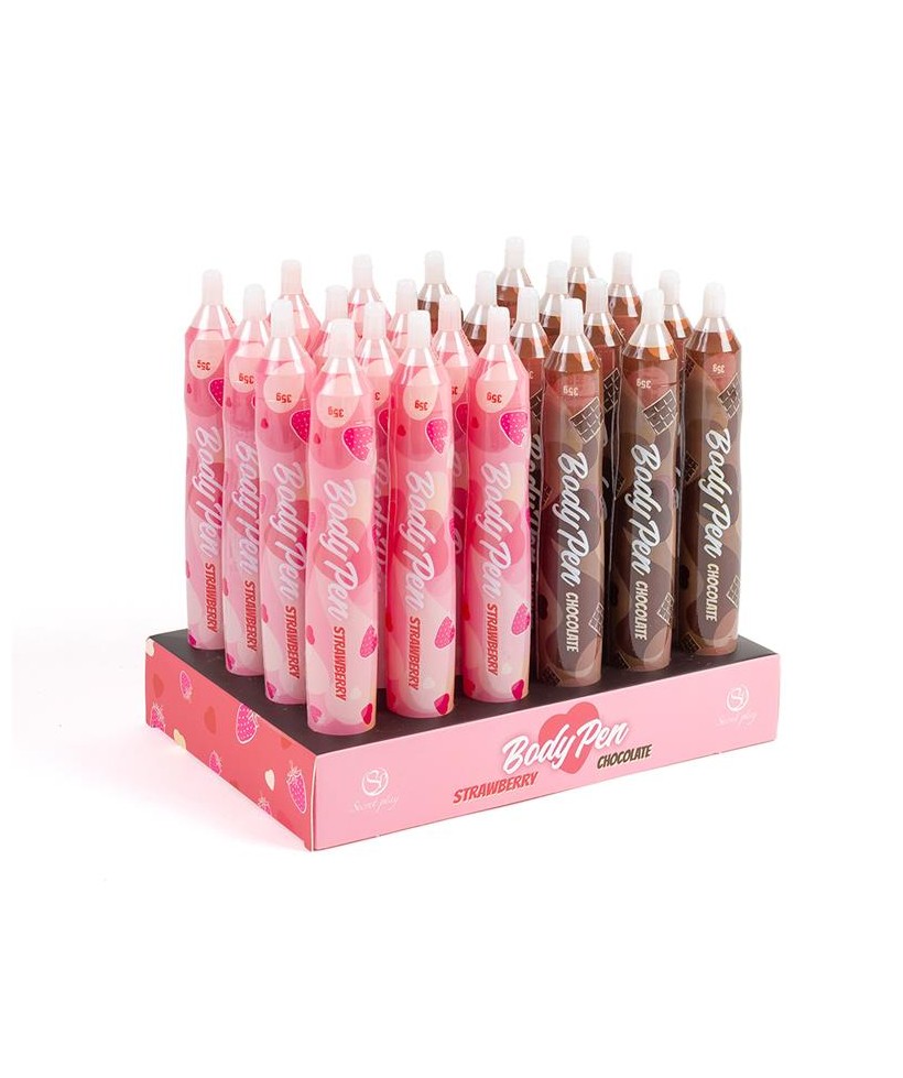 Body Pen Display 24 uds 12 Fresa 12 Chocolate Body Pen Display 24 uds 12 Fresa 12 Chocolate