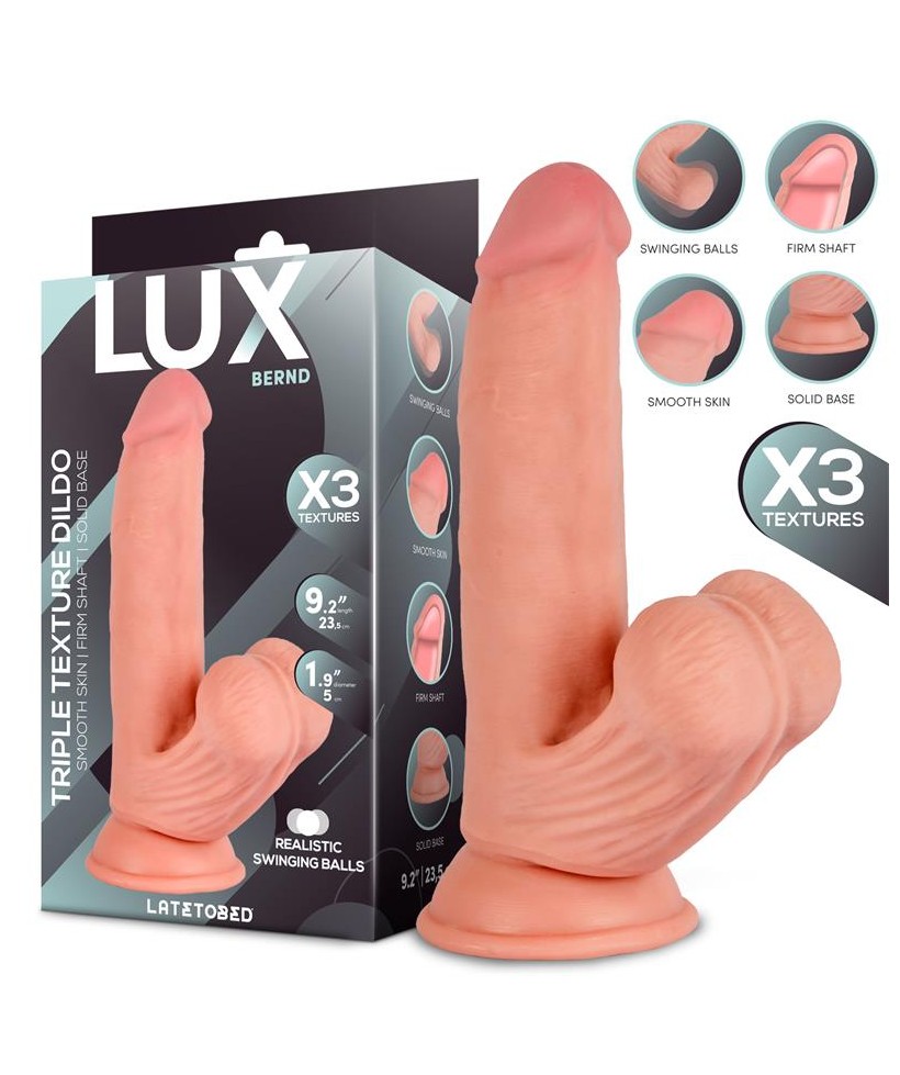 Bernd Dildo Triple Densidad con Testiculos Oscilantes 92 Bernd Dildo Triple Densidad con Testiculos Oscilantes 92