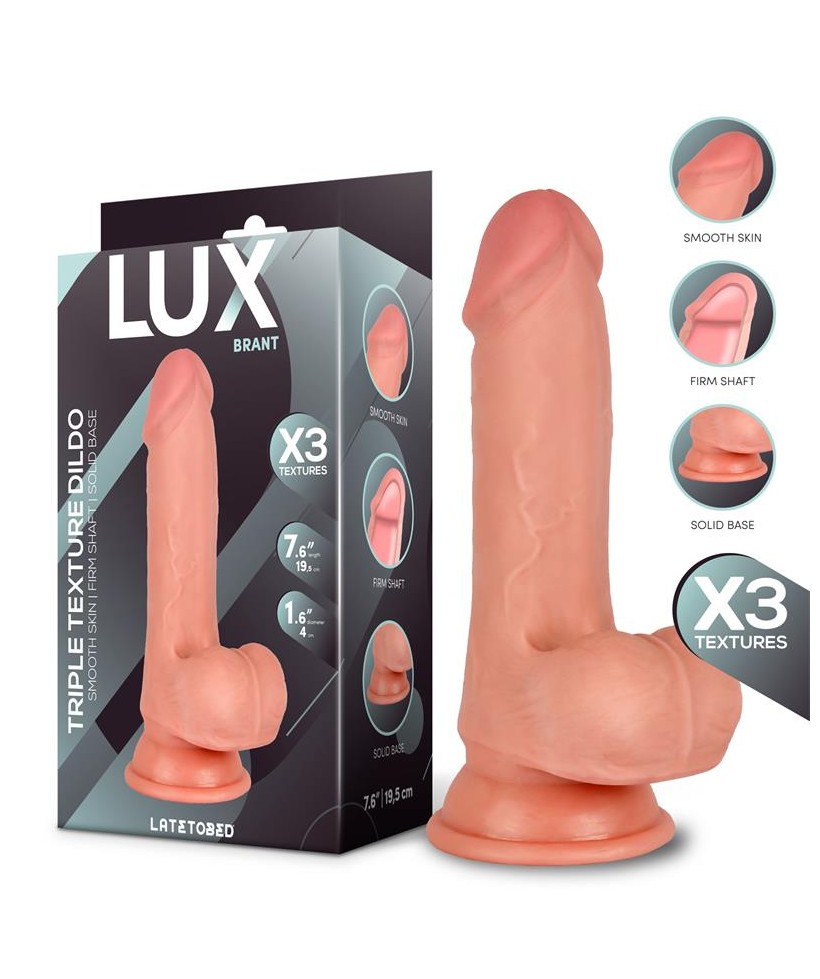 Brant Dildo Triple Densidad con Testiculos 76 Brant Dildo Triple Densidad con Testiculos 76