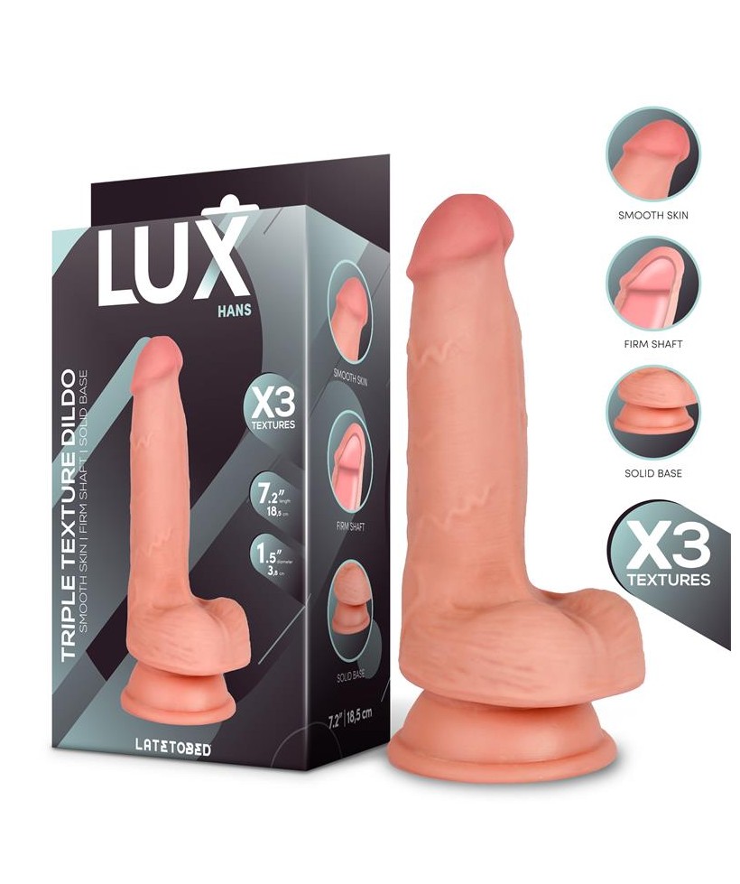Hans Dildo Triple Densidad con Testiculos 72 Hans Dildo Triple Densidad con Testiculos 72