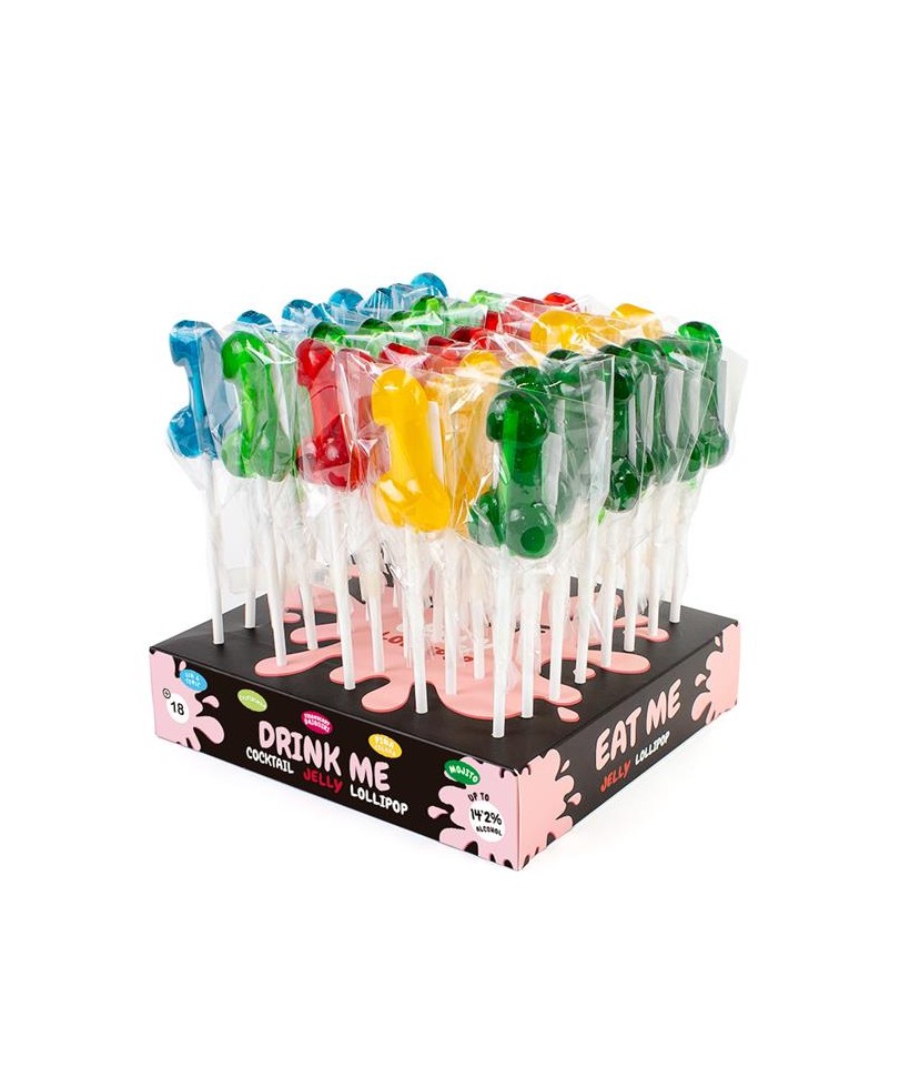 Expositor Piruletas Pene Sabores con Alcohol 40 uds