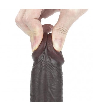 Dildo con Piel Retractil 9 Negro Dildo con Piel Retractil 9 Negro