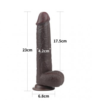 Dildo con Piel Retractil 9 Negro Dildo con Piel Retractil 9 Negro