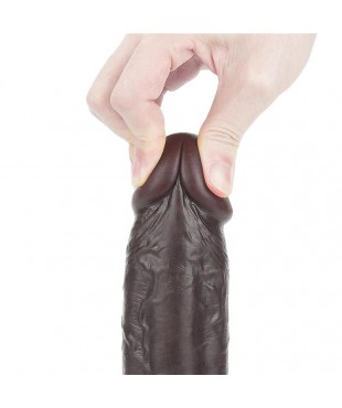 Dildo con Piel Retractil 9 Negro Dildo con Piel Retractil 9 Negro