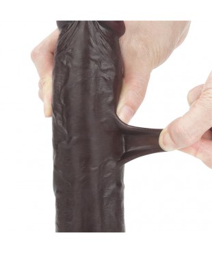Dildo con Piel Retractil 9 Negro Dildo con Piel Retractil 9 Negro