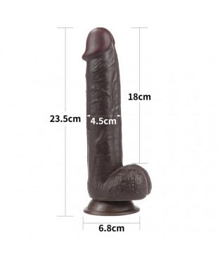 Dildo con Piel Retractil 9 Negro Dildo con Piel Retractil 9 Negro