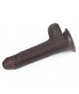 Dildo con Piel Retractil 7 Negro Dildo con Piel Retractil 7 Negro