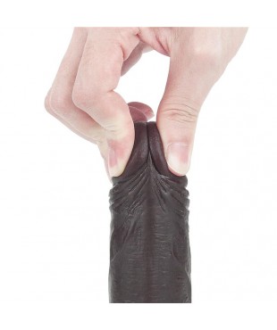 Dildo con Piel Retractil 7 Negro Dildo con Piel Retractil 7 Negro