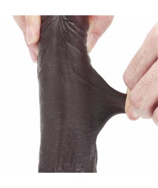 Dildo con Piel Retractil 7 Negro Dildo con Piel Retractil 7 Negro