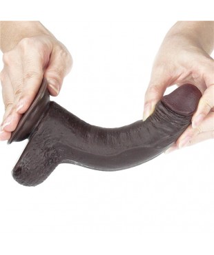 Dildo con Piel Retractil 7 Negro Dildo con Piel Retractil 7 Negro