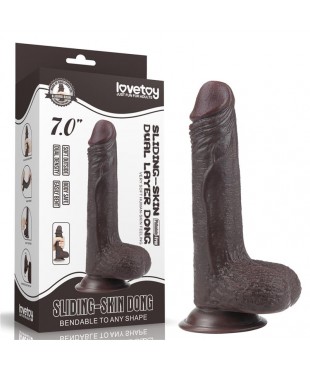 Dildo con Piel Retractil 7 Negro Dildo con Piel Retractil 7 Negro
