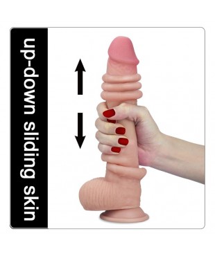 Dildo con Piel Retractil 9 Natural Dildo con Piel Retractil 9 Natural