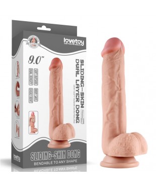 Dildo con Piel Retractil 9 Natural Dildo con Piel Retractil 9 Natural