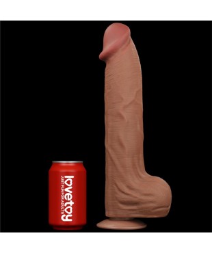 Dildo Dual Density Piel Deslizante Retractil 14
