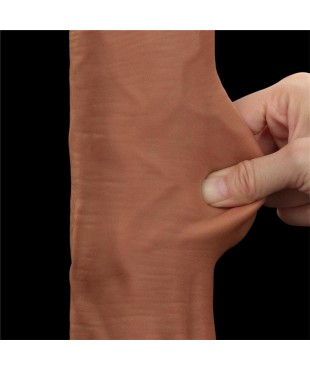 Dildo Dual Density Piel Deslizante Retractil 14