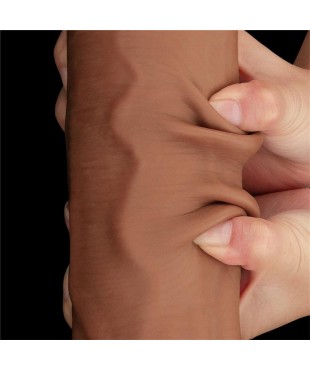 Dildo Dual Density Piel Deslizante Retractil 14
