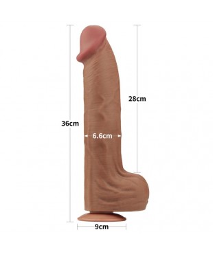 Dildo Dual Density Piel Deslizante Retractil 14