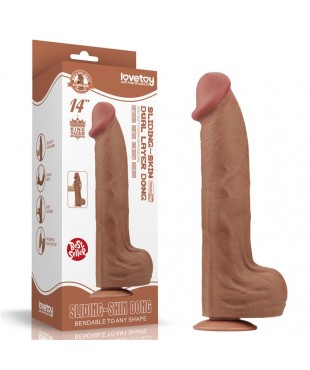 Dildo Dual Density Piel Deslizante Retractil 14