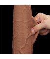 Dildo Dual Density Piel Deslizante Retractil 135