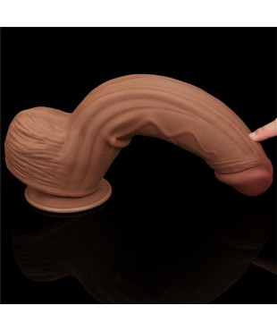 Dildo Dual Density Piel Deslizante Retractil 12