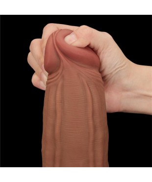 Dildo Dual Density Piel Deslizante Retractil 12