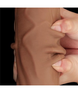 Dildo Dual Density Piel Deslizante Retractil 12